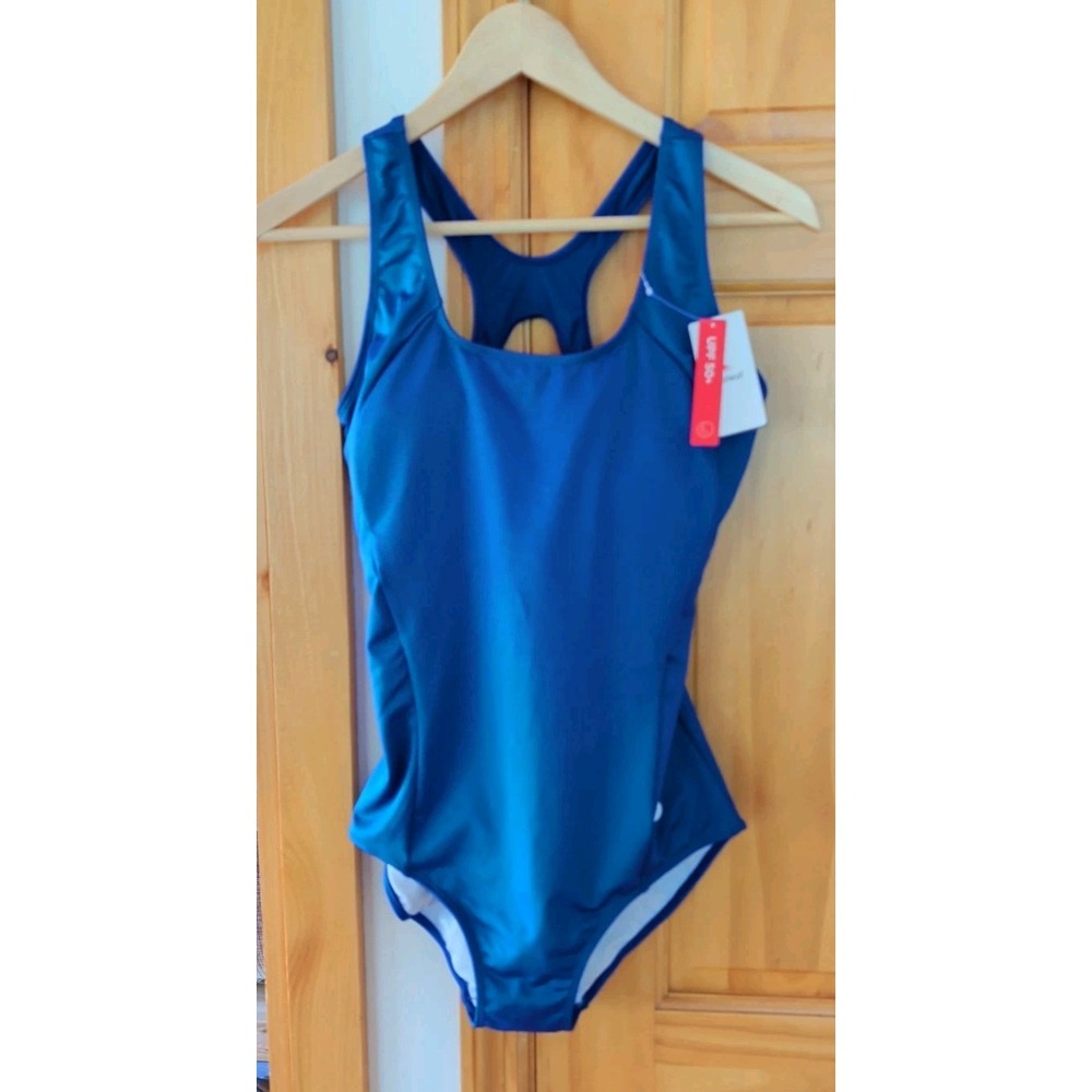 NWT BALEAF Women's Blue Racerback Athletic One Piece UPF 50+ Bathing Suit Size L